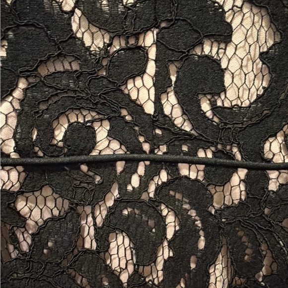 Maggy London Elegant Black and Pink Lace Dress - Picture 8 of 9